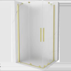 Mexen Velar Duo плъзгаща се душ кабина 90 x 80 см, матирано стъкло, златно четкано - 871-090-080-32-55 (871-090-080-32-55)