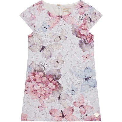 Guess Нежна дантелена рокля за мини момиче с цветя и пеперуди Guess