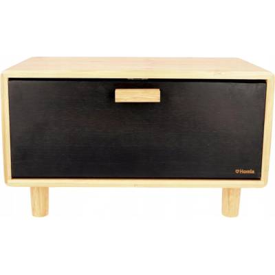 Chlebník BAMBOU černý 35x23 cm HOMLA