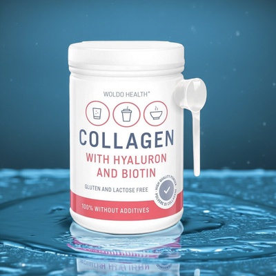 WoldoHealth Kolagén s kyselinou hyalurónovou a biotínom 500 g