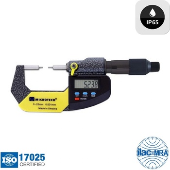 Microtech Electronic Дигитален микрометър за измерване на шпонкови канали Microtech, IP65, 0-25 mm, 0.001 mm (110650251)