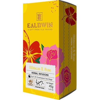 EALDWIN Hibiscus & Rose, bylinkový čaj 20 x 1,5 g