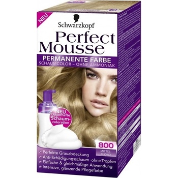 Schwarzkopf Perfect Mousse Permanent Color barva na vlasy 800 středně plavý