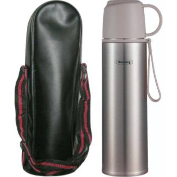 Rosberg Термос с калъф Rosberg R52010FB, 0.5 л, Двуслойна вакуумна изолация, Капак чаша, Сив/инокс (R52010FB - gray)
