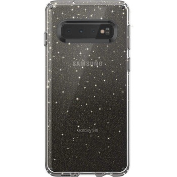 Speck Presidio Glitter Clear Case - удароустойчив хибриден кейс за Samsung Galaxy S10 (прозрачен)