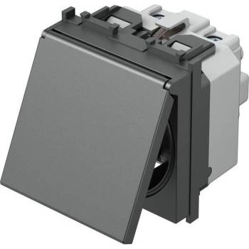 TEM Контакт шуко 2P+E 16A 2M с капаче, цвят Антрацит, Modul - VM11AA (VM11AA)