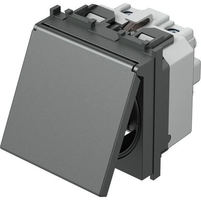 TEM Контакт шуко 2P+E 16A 2M с капаче, цвят Антрацит, Modul - VM11AA (VM11AA)