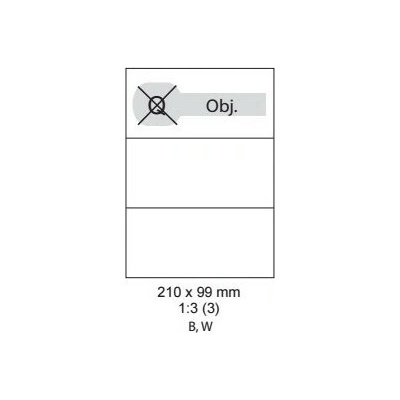 etikety Samolepiace 210x99 univerzálne biele (100 listov A4/bal.) ECO-21009900