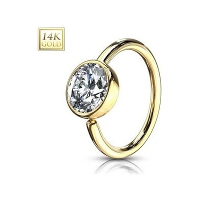 Šperky4U zlatý piercing do nosu kruh ZL01060-YG