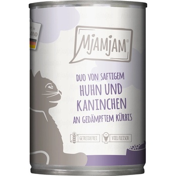 MjAMjAM Duo šťavnaté kuracie mäso a králik s dusenou tekvicou 6 x 400 g