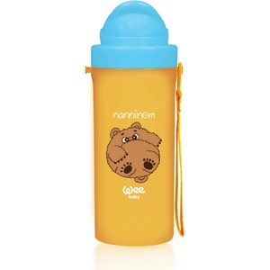 Wee Baby Чаша със сламка Wee Baby - Friends, 300 ml, оранжева (395)