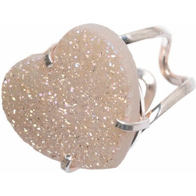 Nefertitis Be Beautiful Achát srdce aqua aura prsten NF54656