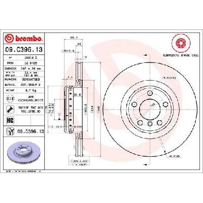 Brzdový kotúč BREMBO 09.C396.13