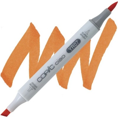 Lihová fixa COPIC Ciao oboustranná Brush & Chisel, Cadmium orange (YR07)