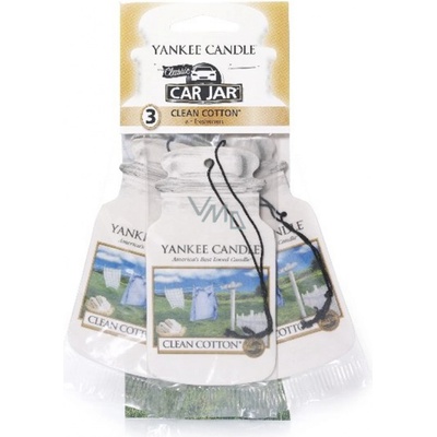 Yankee Candle Clean Cotton Čistá bavlna Classic visačka papierová sada 3 kusy x 12 g