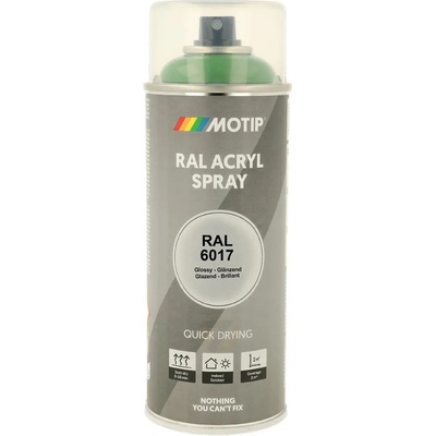 Motip akrylová rýchloschnúca farba 400 ml RAL 6017 májová zelená lesklá