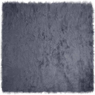 vidaXL Изкуствен овчи килим Tafalla Антрацит 240 x 240 cm Полиестер (42021600)