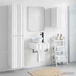 vidaXL Комплект мебели за баня 3 бр. Бял гланц 33 x 34, 5 x 160 см (3406047)