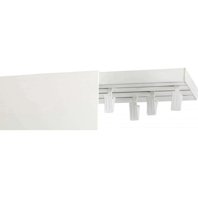 Garnyze-levneCZ Stropní garnýže kolejnicová trojřadá PVC komplet s krycím čelem 9 cm 3 m