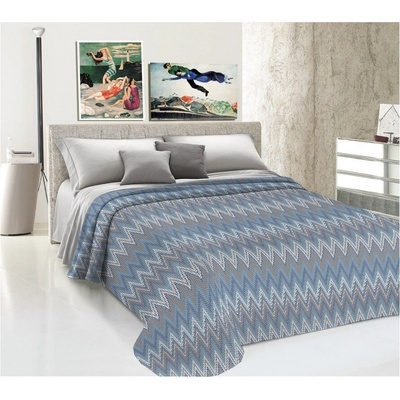 Mondo Italia Přikrývka na postel Piquet Spinato modrá Modrá 260x280 cm