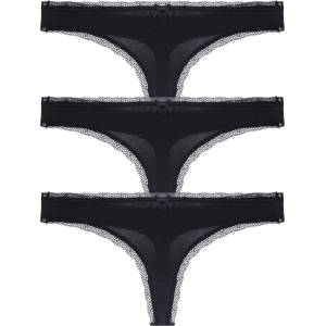 DORINA Комплект от три - дамска танга Dorina Essential Cotton черна DORINA | Cheren | ЖЕНИ | XXL