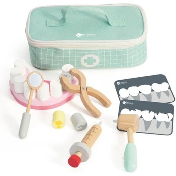 Teddies Комплект зъболекар 18бр дърво в платнена чанта в хартиена опаковка 22x7x15см