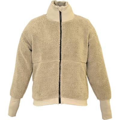 Requisite Поларено яке Requisite Women's Essential Sherpa Wind Resistant Teddy Fleece Long Sleeve Oversized Fit Equestrian Jacket - Sage