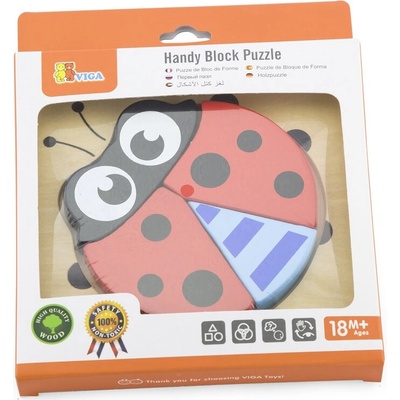 Viga Toys Дървен пъзел Viga Toys - Калинка, 4 части (50168)