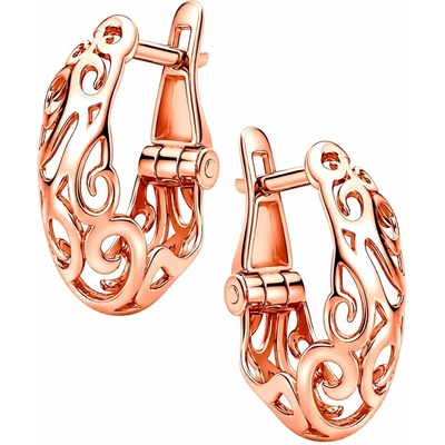 Zlaton Náušnice růžové zlato ornament visací 1.7cm 3.2g N23122502072