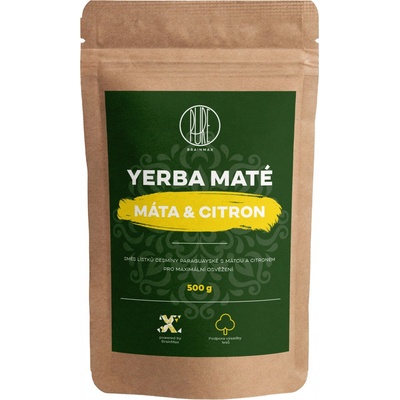 BrainMax Pure Organic Yerba Maté Máta & Citrón 500 g