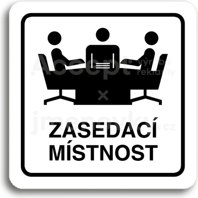 ACCEPT Piktogram zasedací místnost - bílá tabulka - černý tisk