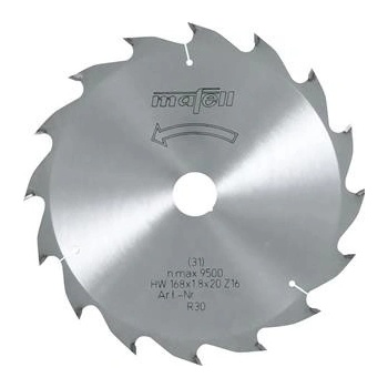 Mafell Pilový kotouč-HM, 168 x 1,2/1,8 x 20 mm, Z 16, WZ (092476)