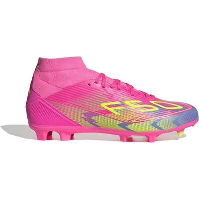 Adidas Дамски футболни бутонки Adidas F50 League Mid-cut Firm Ground Football Boots Womens - Pink/Yellow