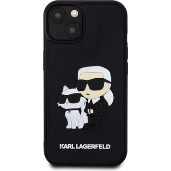 Karl Lagerfeld 3D Rubber Karl and Choupette iPhone 13 čierne