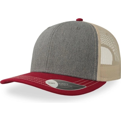 Atlantis Headwear Sonic Trucker 6 panelová COT-330210zg799 Melír šedá/červená/béžová