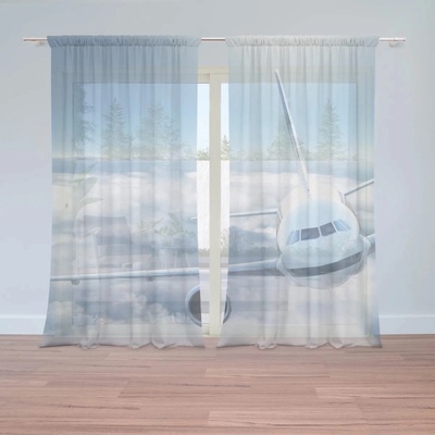 Sablio Záclony Lietadlo v oblakoch: 2ks 150x250cm
