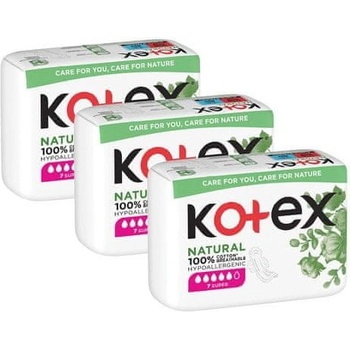 Kotex Natural Super vložky 3 x 7 ks