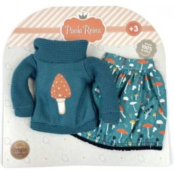 Paola Reina - Комплект дрехи за кукла - Пуловер с гъбка и пола - 32 см (54854)