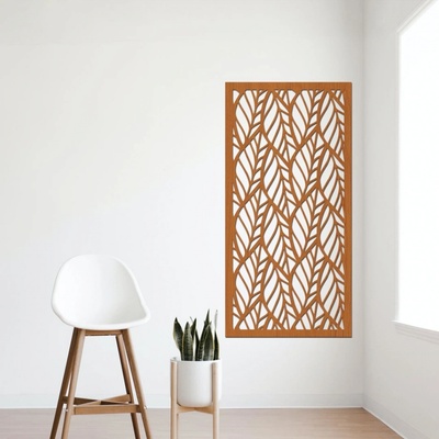 dřevo života Dřevěný dekorační panel LEAF III Rozměry (cm): 50x95, Zvolte barvu dekoru: Třešeň