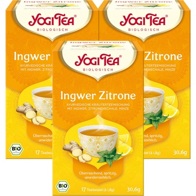 Yogi Tea Ginger Lemon ajurvédsky bylinno ovocný čaj 17 x 1,8 g
