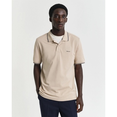 Gant Блуза с яка Gant Tipped Pique Polo Shirt - Dry Sand