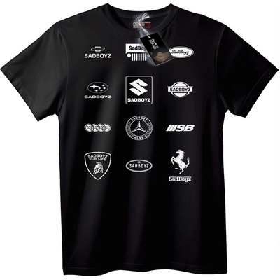 NOONEBRAND Тениска SADBOYZ Лого на марка коли - XL, White