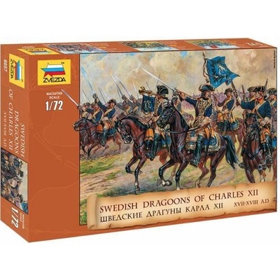 Zvezda Švédští dragouni 17. až 18. století Model Kit figurky 8057 1:72