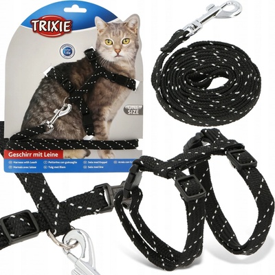 Trixie Postroj s vodítkem pro kočky reflexní 18 - 35 cm x 10 mm x 1,3 m – Sleviste.cz