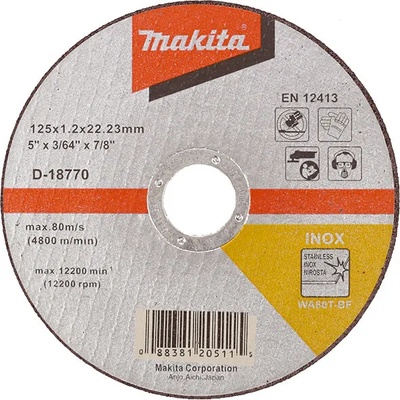 Makita диск за рязане INOX 125x1.2 Makita (D-18770)
