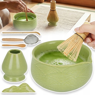 žiadna značka SADA NA PRÍPRAVU ČAJU MATCHA TRADIČNÁ METLIČKA A NAPENOVACIA METLIČKA NA MATCHA 7V1