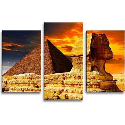 Sablio Obraz - 3-dílný Pyramidy - 75x50 cm