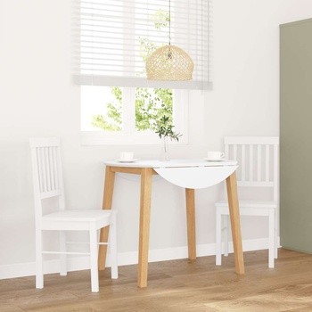 vidaXL трапезни столове 2 бр. бяла масивна дървесина гума (4102431)