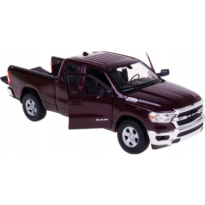WELLY 2019 DODGE RAM 1500 BORDOVÝ NOVÝ KOVOVÝ MODEL 24104 1:27