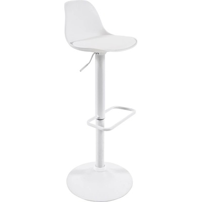 Kave Home Orlando bílá koženková s bílou podnoží 60-82 cm